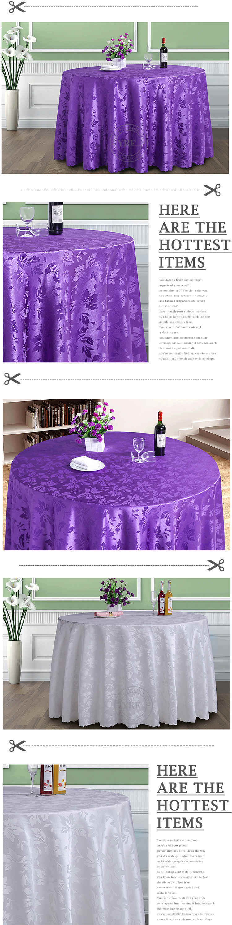 Decoration Round Table Runner Disposable Plastic Sound Table Cloth Solid Color Sound Table Cover