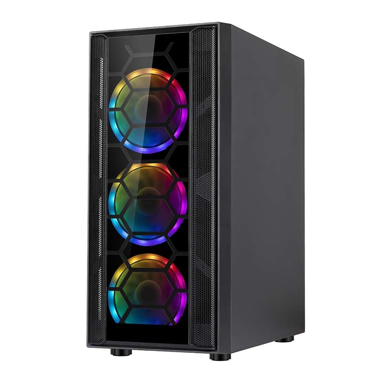 F07 Desktop PC Gabinete for Gaming with Acrylic Side Panel