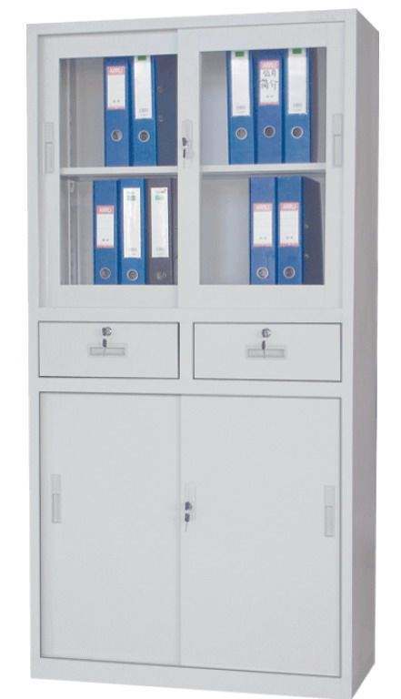 Cheap Glass Door Full Height Cabinet 2 Drawers Multi-Functional Strage Metal File Cupboard