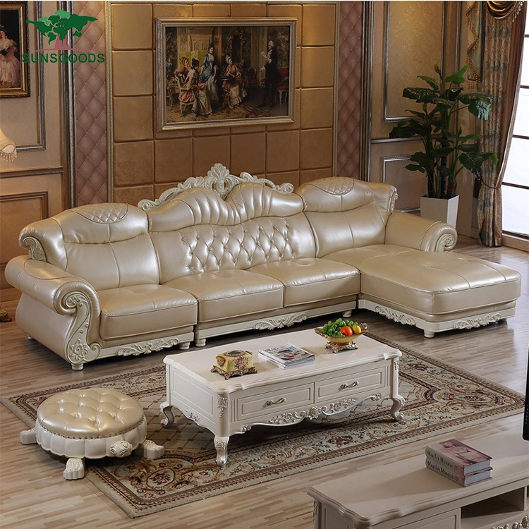 Italian Leather Living Room Sofa, Modern Furniture Home Antique Leather Sofa Classic Furniture Sofa Set