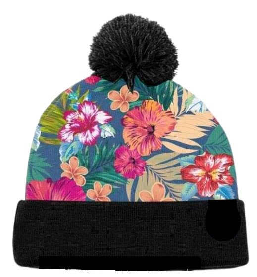 Ladies Beautiful Flowers Print Beanies Hats Caps