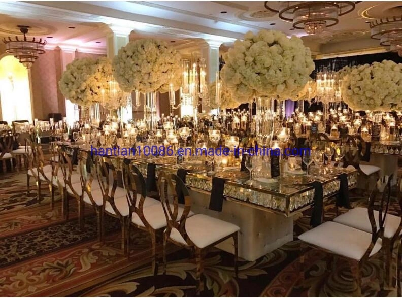 Beauty Church Banquet Wedding Chair and Table Flat Tube Frame Dining Chairs