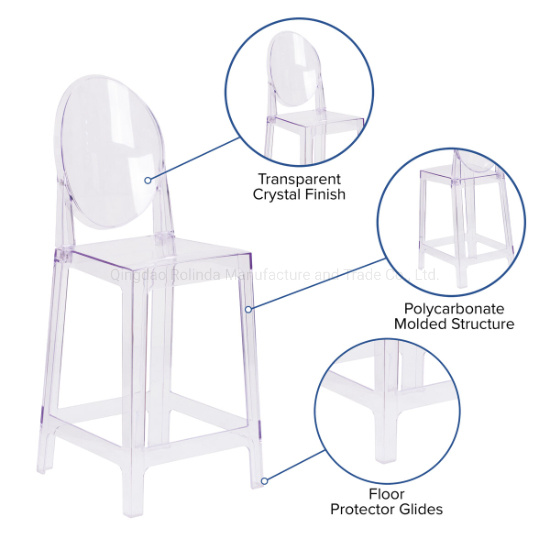 Wholesale Modern Party Resin Bar Stool High Chair Transparent Acrylic Chair Kartell Bar & Counter Stool