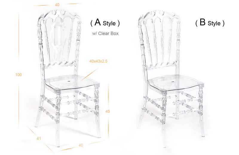 Resin Silver Royal Chair with High Back Dining Chair Banquet Chair