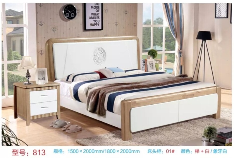 Solid Wood Design Furniture Queen Double Modern Bed Frame