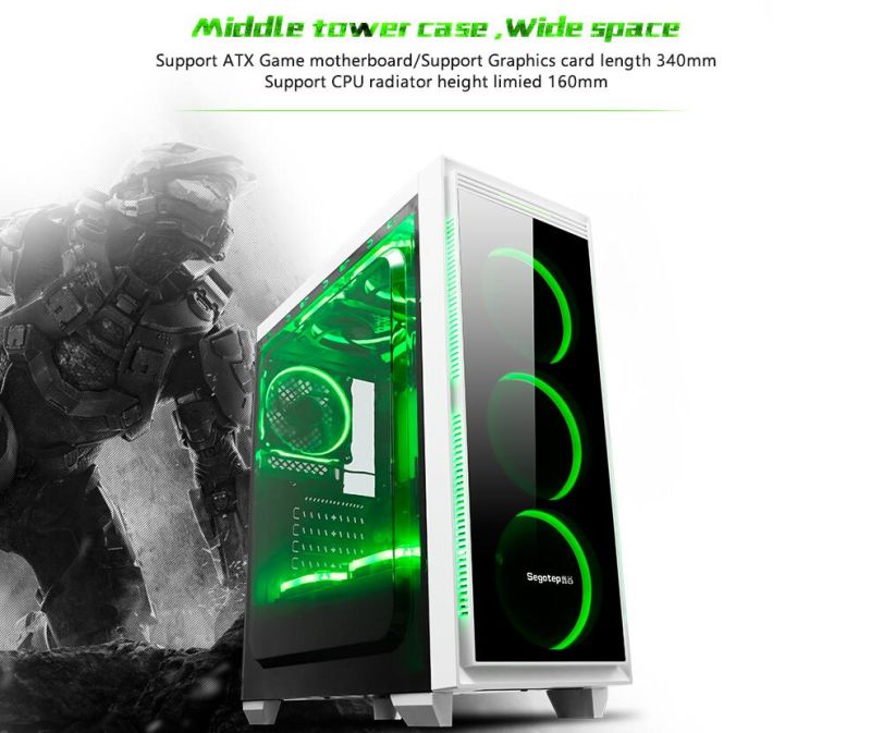 ATX Tower Silent Gaming PC Desktop Computer Case