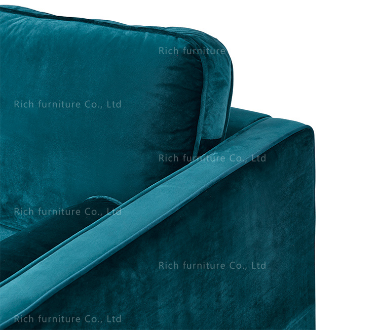 Modern Lounge Furniture Hotel Living Room Fabric Velvet Sofa Loveseat