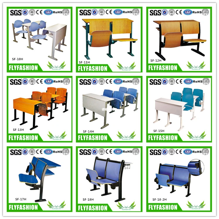 Plastic PP University Classroom Desk and Chair Sets Folding Lecture College Desks and Chairs