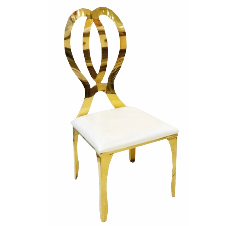 Round Back Gold Stainless Steel Chair for Wedding Event