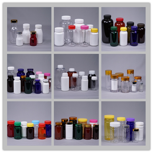 Manufacture Pet 175ml Glass-Imitated Bottle Plastic Medicine Capsule Bottle
