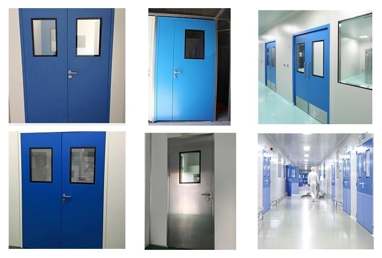 Metal Flush Hygienic Modular Clean Room Entry Doors for Laboratory or Hospital