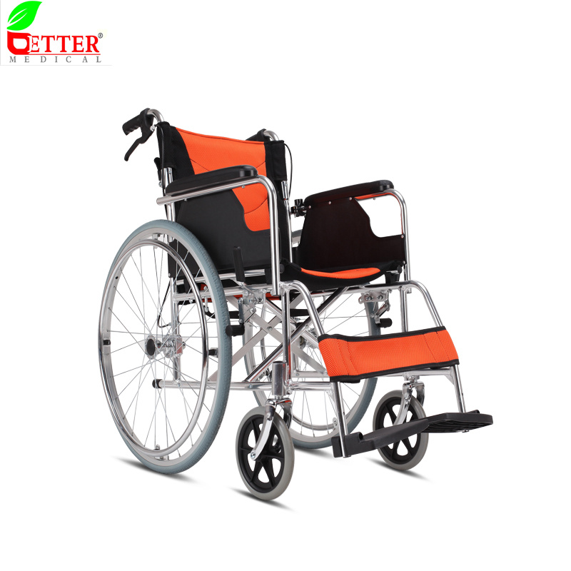 Medical and Health Care Wheelchair Aluminum Folding Portable Wheelchair