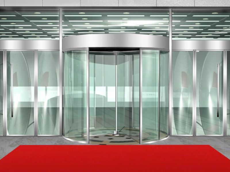 Modern Entrance with Revolving Door Three/ Four-Leaf Glass Revolving Door-003
