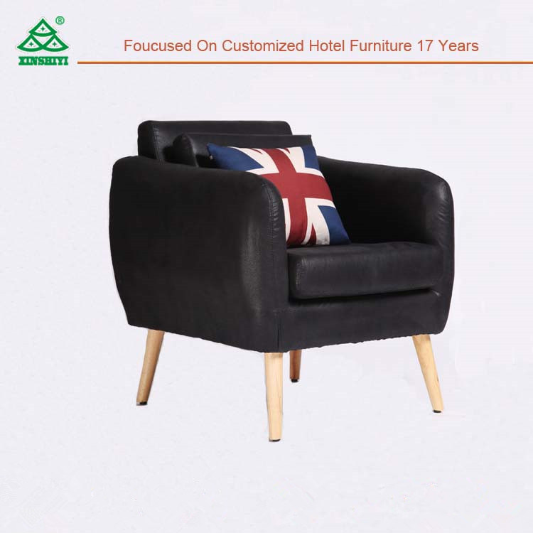 Hotel Living Room Fabric Sofa / Professional Modern Single Sofa