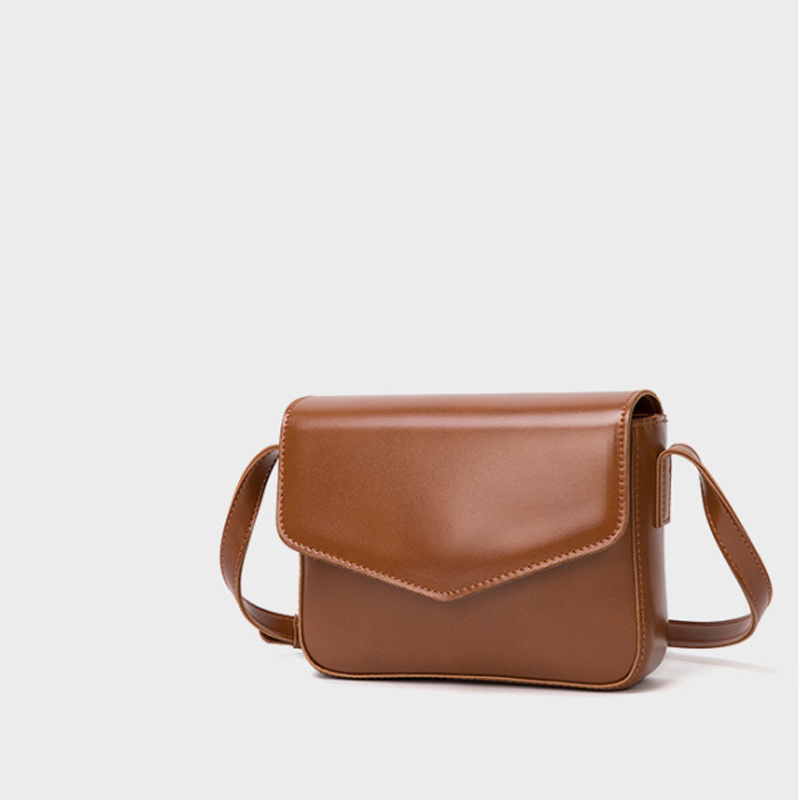 Simple Design Smooth PU Leather Women Crossbody Shoulder Bag