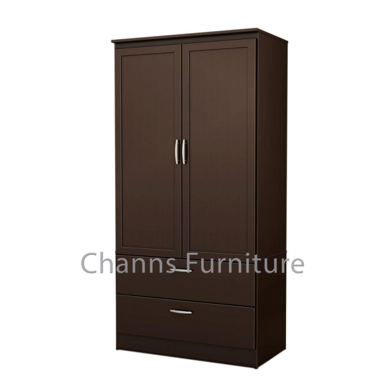 Hot Sales Bedroom Furniture Wooden Two Doors Wardrobe (CAS-BD1806)