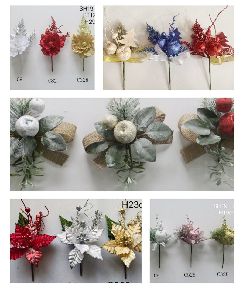 Flowers Stem with Hollow Petals Christmas Ornaments Wholesale