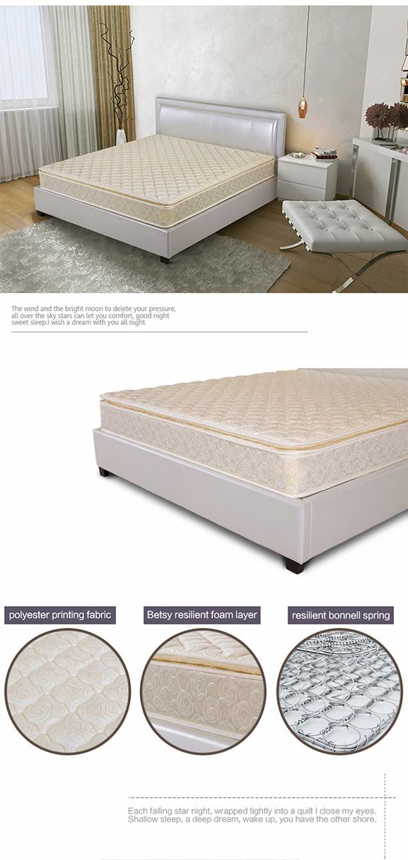 OEM Compressed Round Bed Mattress 24cm High with Resilient Foam Layer and Bonnell Spring