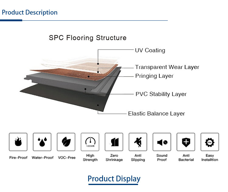Water Proof PVC Spc WPC Wood Flooring for Residential and Commercial