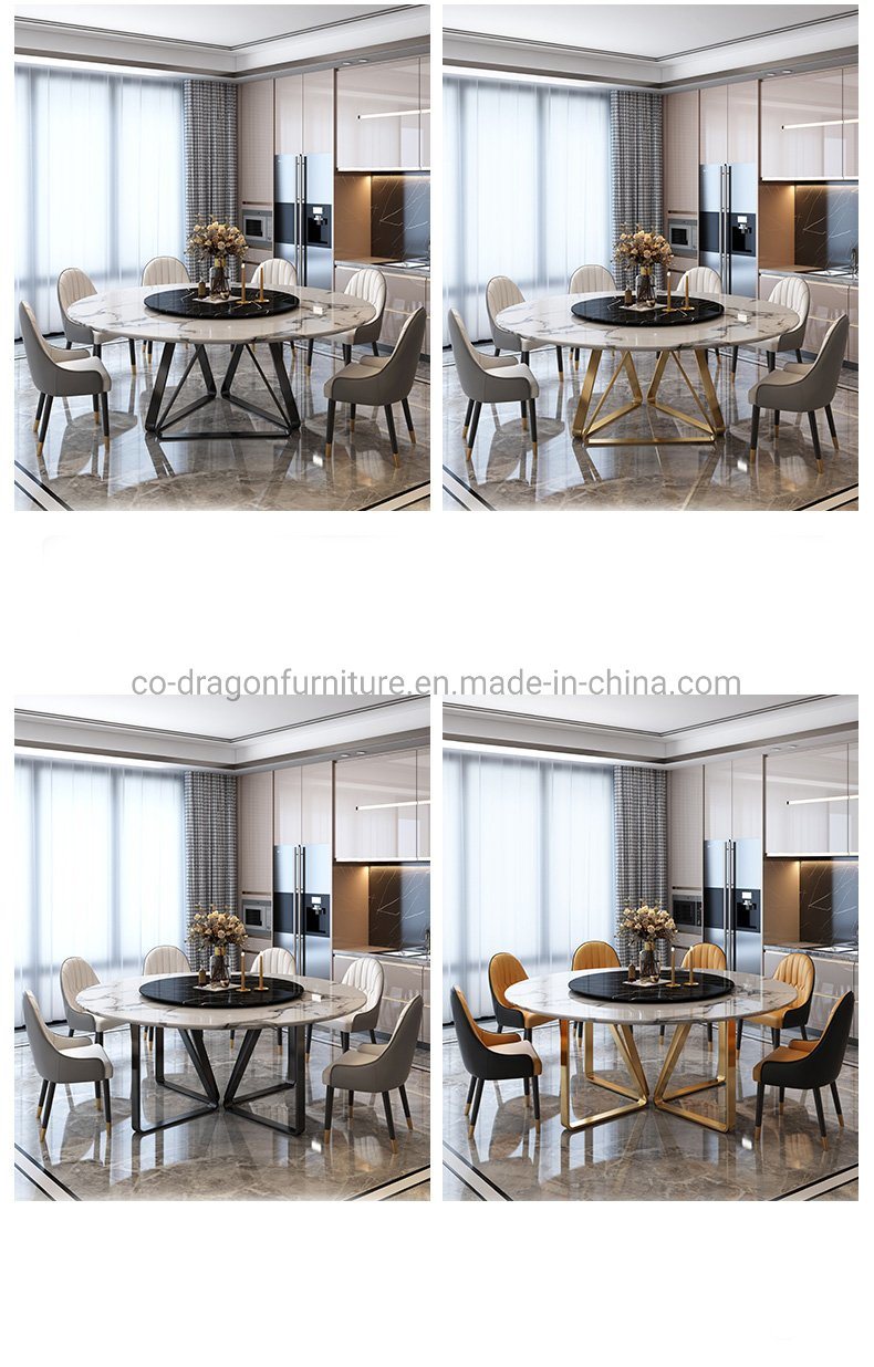 Home Furniture Dining Table and Chairs Marble Top Dining Table