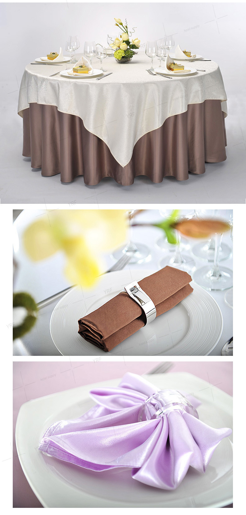 Guangzhou Foshan Polyester Round Table Cloth Table Linen for Wedding