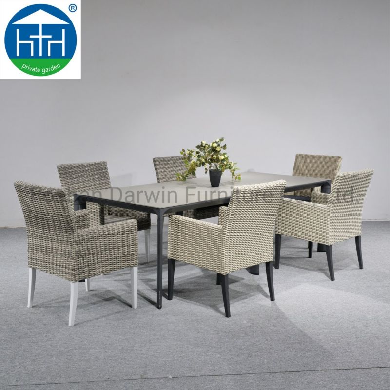 Popular Commercial Aluminum Outdoor Garden Dining Chair and Table Furniture Set