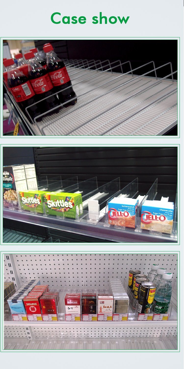 Supermarket Plastic Shelf Divider Cigarette Shelf Pusher