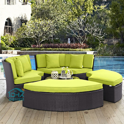 Outdoor Rattan Outdoor Sofa Bed Outdoor Leisure Round Bed Swimming