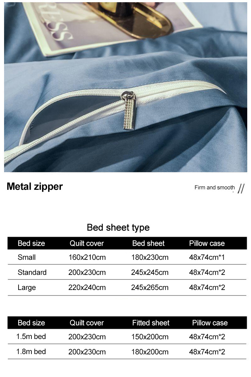 Factory Price King Bed Fashion Style Bedsheet 100% Cotton Blue Twin Bed