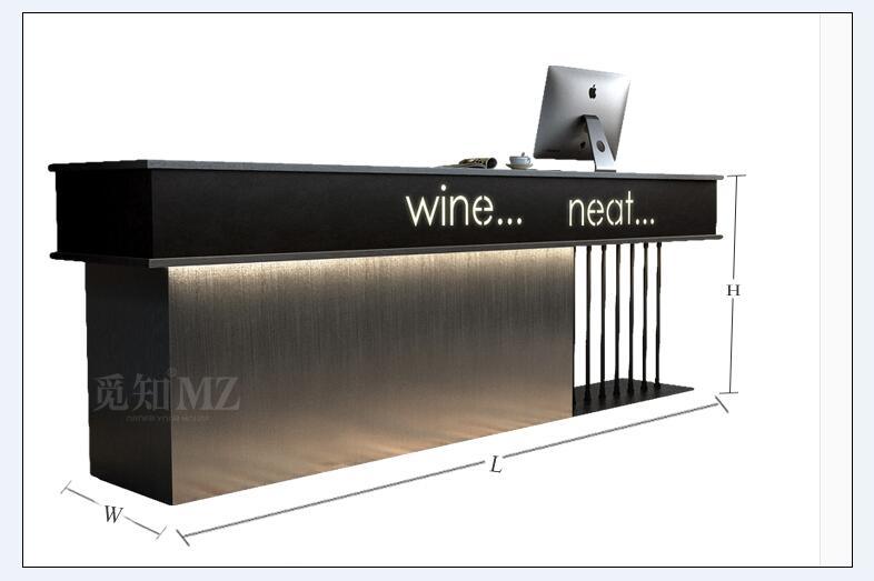 Modern Reception Desk with Side Cabinet Curving Table and Dampers Supplier