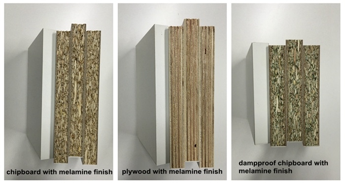 Wood Color Melamine Carcass MFC Door Kitchen Cabinet