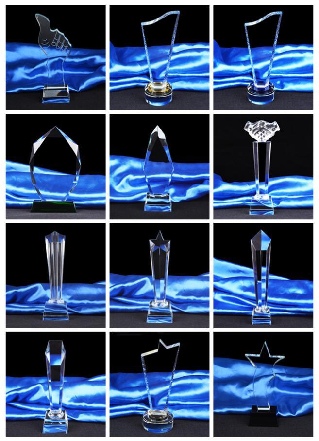 Octagonal Glass Crystal Trophy Award Shield