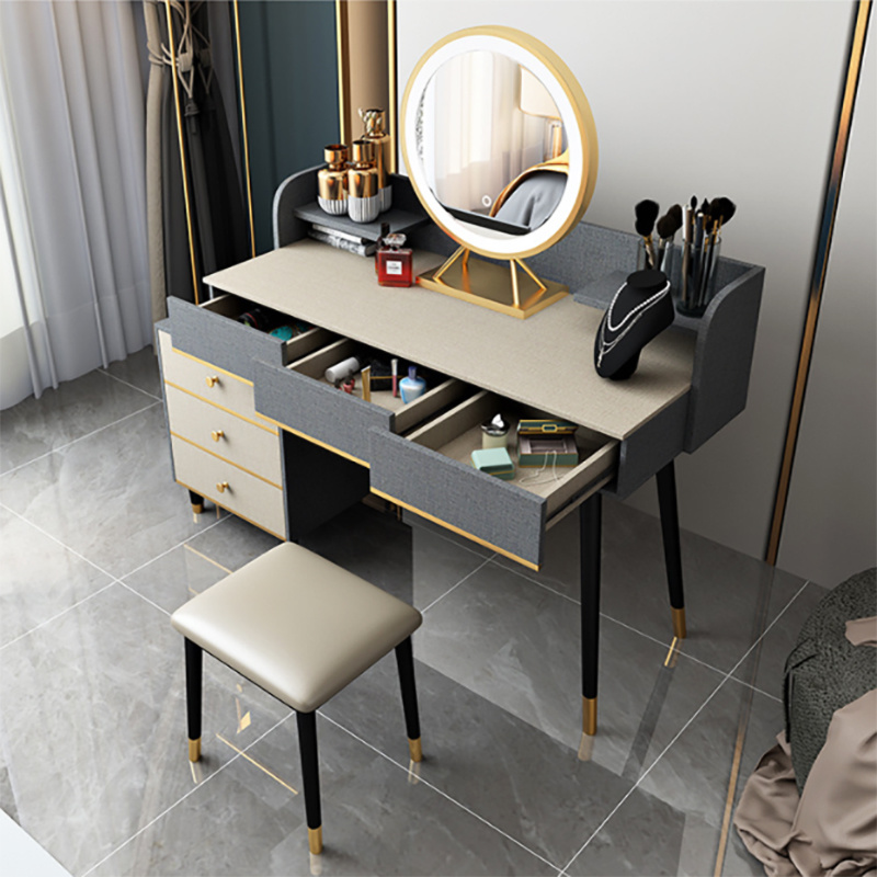 Light Luxury Dressing Table Bedroom Simple Modern Dressing Table Net Red Dressing Table Storage Cabinet Integrated Dressing Table 0006