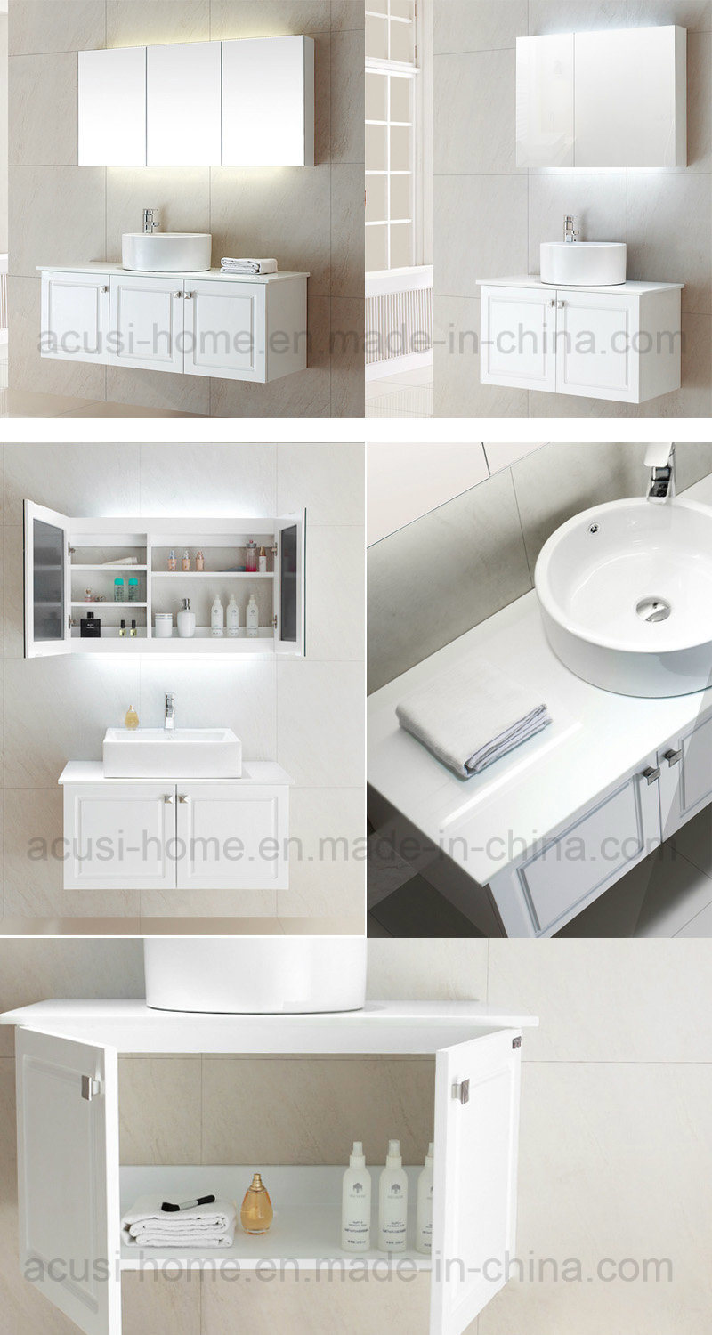 High End Sanitary Ware Plywood Lacquer White Bathroom Vanities (ACS1-L60)