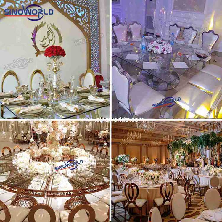 Luxury Furniture Hotel Events Party Gold Wedding Stainless Steel Chair