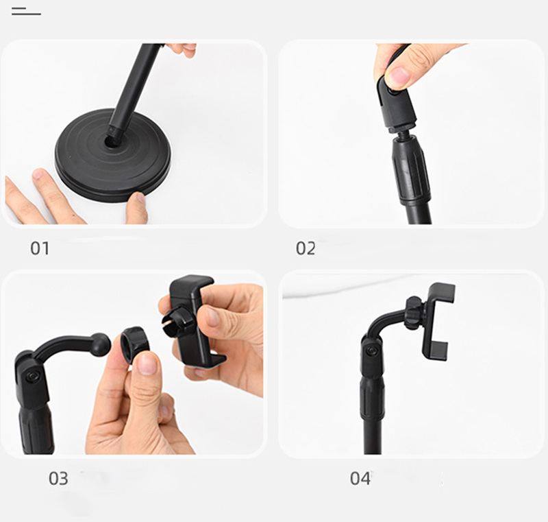 Newest Live Desktop Mobile Phone Holder Tik Tok Plastic Disc Scalable Desktop Stand Mobile Phone Holder for Live