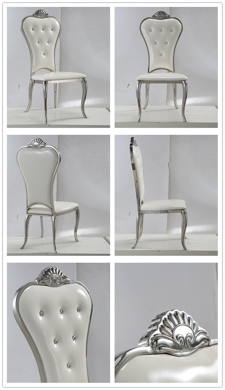 Best Price Stainless Steel White Leather Banquet Chair