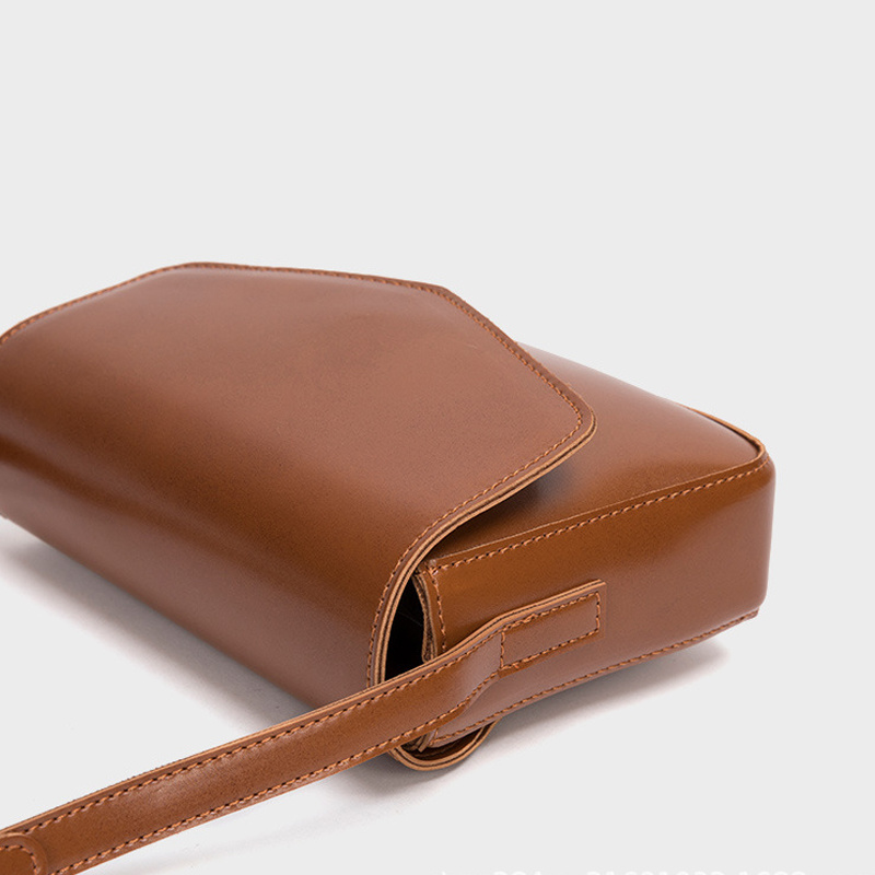 Simple Design Smooth PU Leather Women Crossbody Shoulder Bag