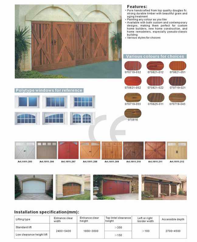 Wood Sectional Garage Door/ Sectional Garage Door/ Garage Door