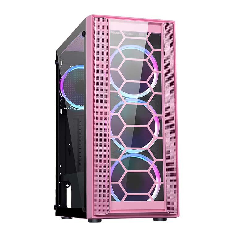 F07 Desktop PC Gabinete for Gaming with Acrylic Side Panel