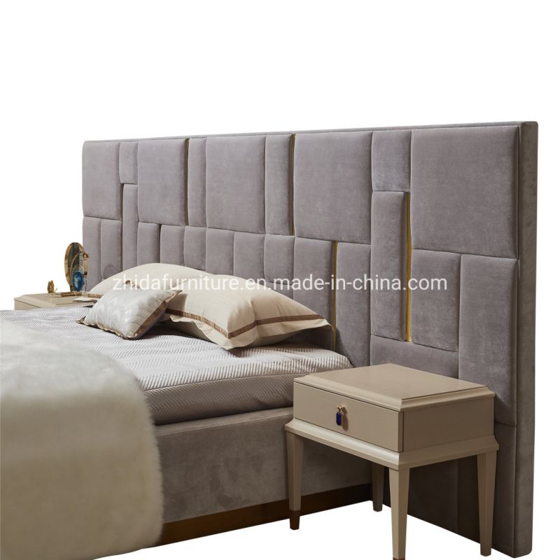 Chinese Affordable Luxury Style Stainless Steel Frame Bed
