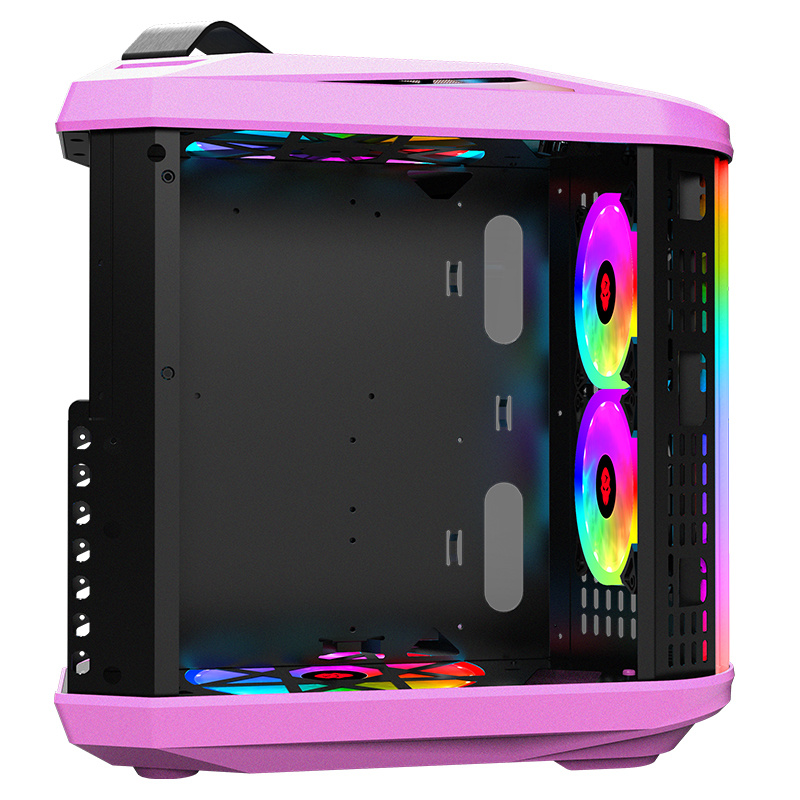 Pink Triangle RGB ATX Tower Computer Cases Gaming PC Desktop Case