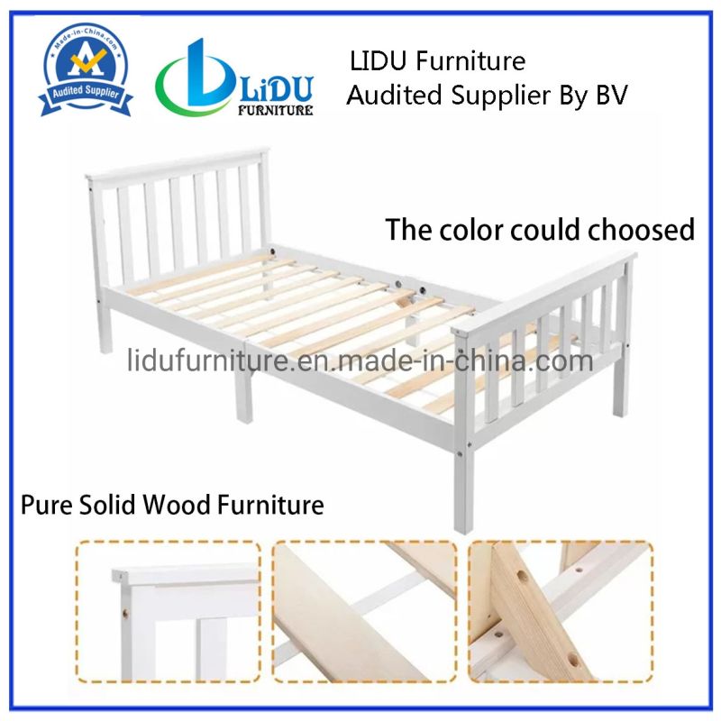 Solid Wood Bed for Home Furniture King and Queen Bed Frame