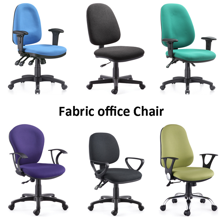 Black Adjustable Fabric Upholstered Swivel Armless Office Chair