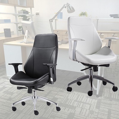 Modern Swivel White Office Chair with Wheels for Meeting Room