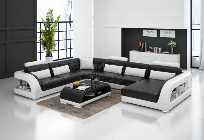 Italy Classic Genuine Leather Lounge Sofa for Living Room