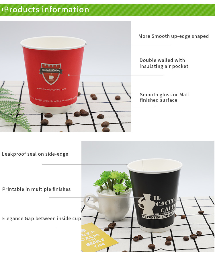 Disposable Double Walled Insulated Espresso Coffee Paper Cups