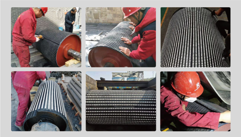 Muddy Conditions Ceramic Lagging Rubber Sheet for Conveyor Pulley Lagging