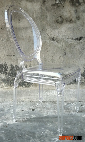 Plastic Stackable Stacking Outdoor Full Acrylic Clear Louis Chair Ghost Chair Dining