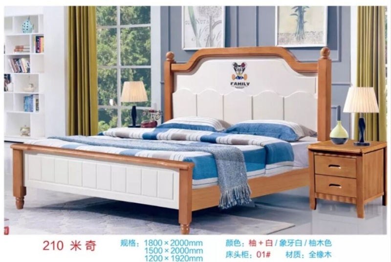 Century Modern Solid Wood Open Frame Style Platform Bed Kid Bed Wooden Beds